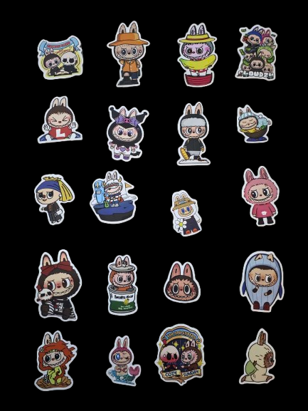 Waterproof Labubu Stickers Cute Cartoon β 4 Unique Sets Choose Your Favorite or Full Collection