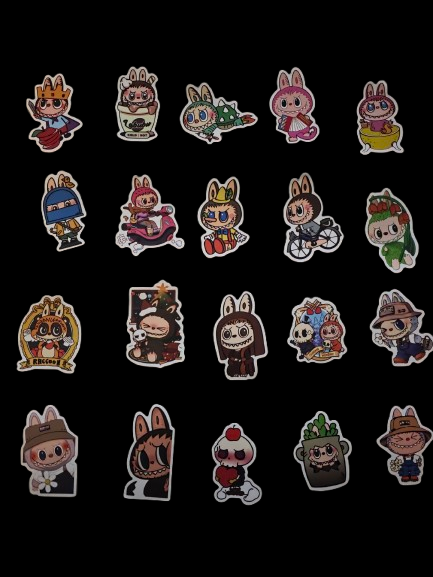 Waterproof Labubu Stickers Cute Cartoon β 4 Unique Sets Choose Your Favorite or Full Collection