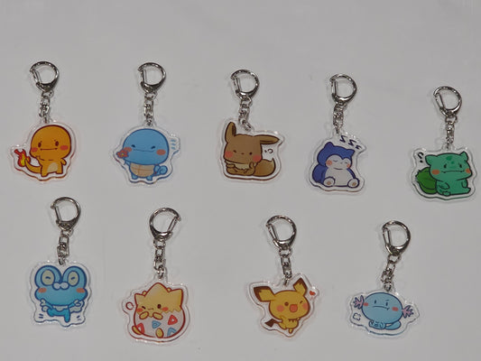 9 Cuties Acrylic Keychain Pokémon Characters – 1"