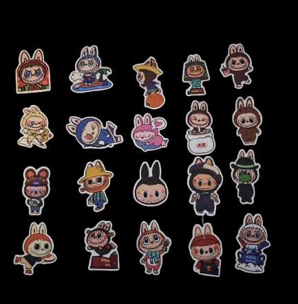 Waterproof Labubu Stickers Cute Cartoon β 4 Unique Sets Choose Your Favorite or Full Collection