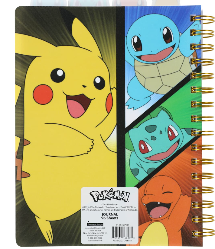 Pokemon Journal Pickachu Charmander Bulbasaur Squirtle