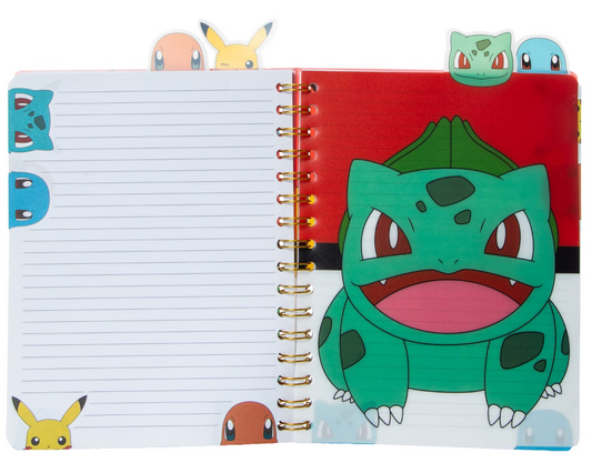Pokémon Journal with Tabs - Pikachu, Squirtle, Bulbasaur and Charmander