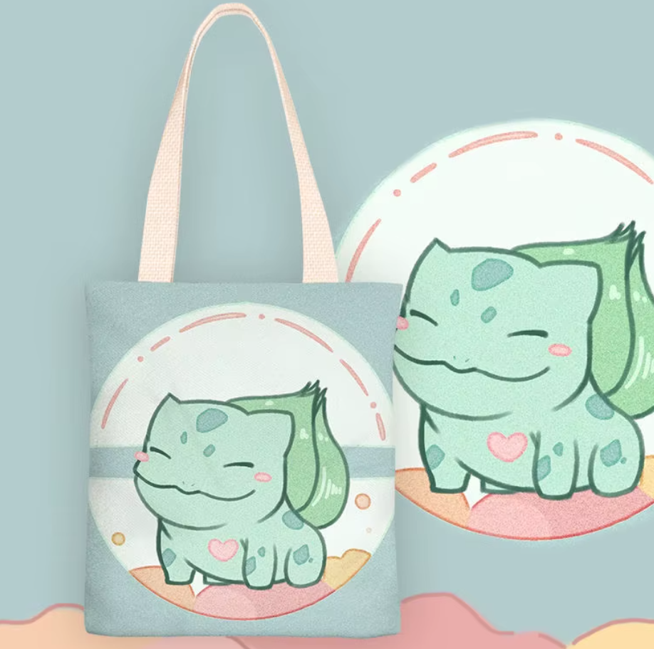 Cute Pokémon canvas bag reusable Tote & Fan-Favorite!