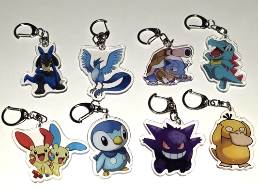 8 Fan-Favorite Pokémon Anime Characters – 2" Acrylic Keychain