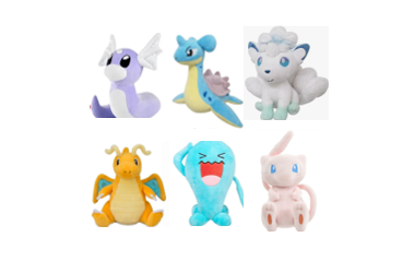 Ice-Type / Dragon / Psychic Pokémon Plushies 8"