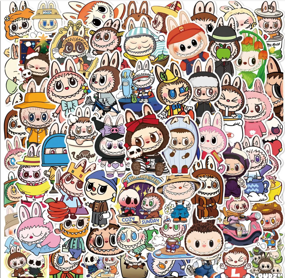 Waterproof  Labubu Stickers Cute Cartoon – 4 Unique Sets Choose Your Favorite or Full Collection
