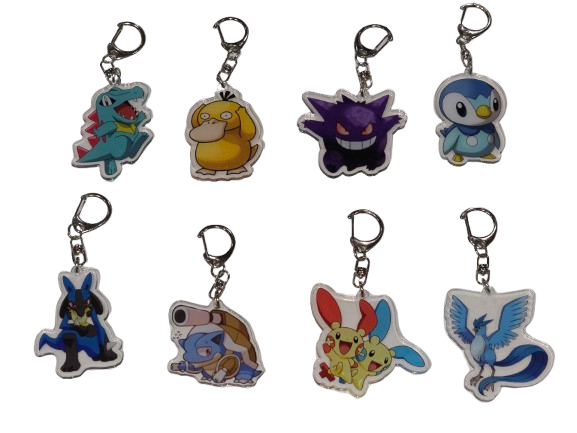 8 Fan-Favorite Pokémon Anime Characters – 2" Acrylic Keychain