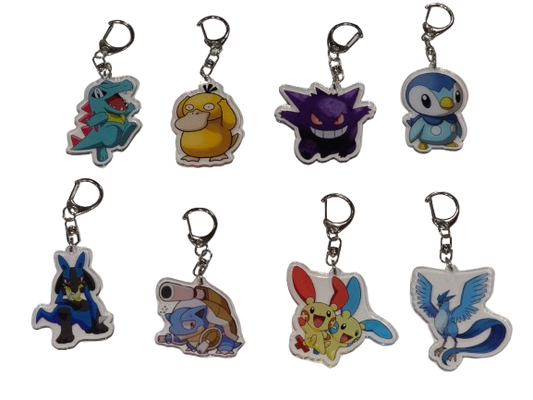 8 Fan-Favorite Pokémon Anime Characters – 2" Acrylic Keychain