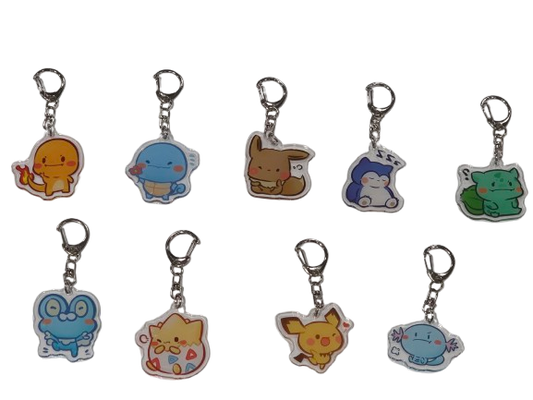 9 Cuties Acrylic Keychain Pokémon Characters – 1"