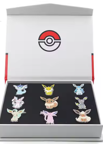 Collectible Pokémon Eevee Evolution Pin 9 Piece w/PokeBall Gift Box*