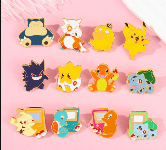 10 Pokemon Metal Enamel Pins*