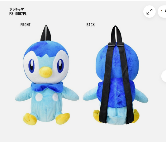 Pokémon 3D Plush Backpack Pocket Monster Piplup