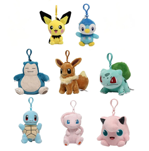 8 Keychain/Backpack Clip Pokémon Plushies