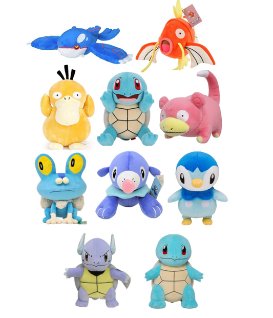 Water-type Pokémon Plushies 8"