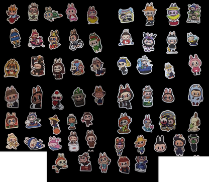 Waterproof  Labubu Stickers Cute Cartoon – 4 Unique Sets Choose Your Favorite or Full Collection