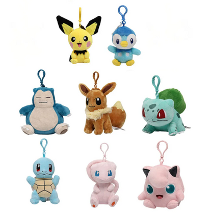 8 Keychain/Backpack Clip Pokémon Plushies